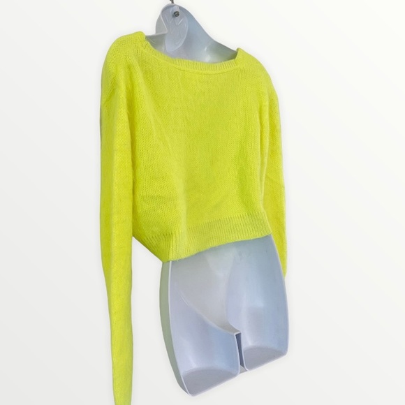 Abound Bright Highlighter Cropped Two Button Sweater - Picture 5 of 5